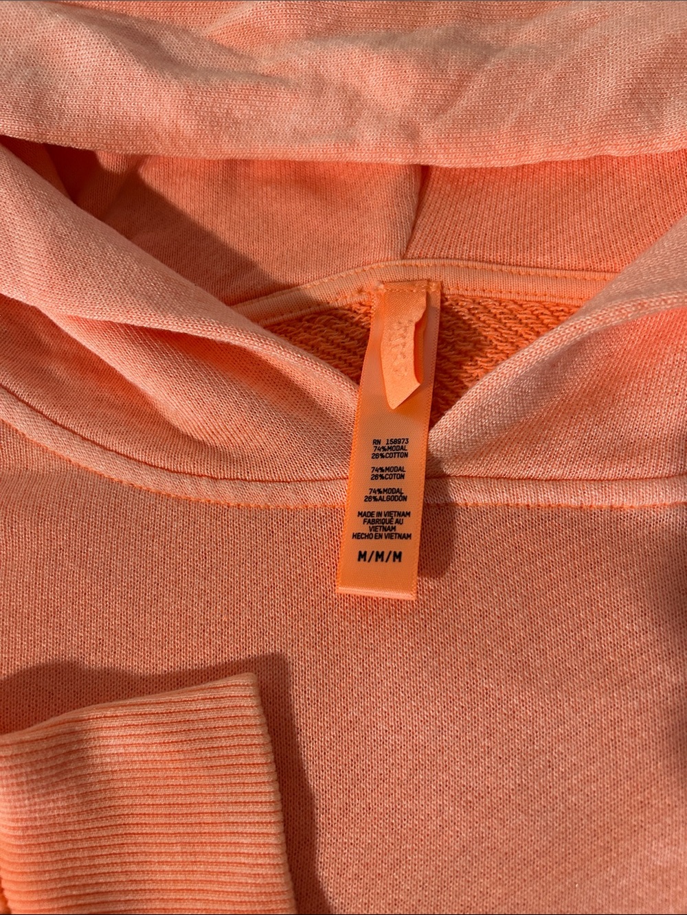 SKIMS Neon Coral Pullover Hoodie Sz: M - Picture 3 of 5